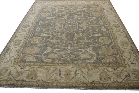 Traditional Whitewash Chobie Wool Hand Knotted Rug 8x10 -w3108