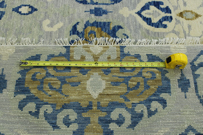 Transitional Ikat Design Wool Hand Knotted Rug 8x10 -w2158