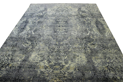 Modern Ikat Design Wool Hand Knotted Rug 8x10 -w5047
