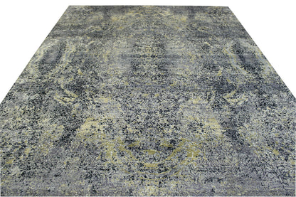 Modern Ikat Design Wool Hand Knotted Rug 8x10 -w5047