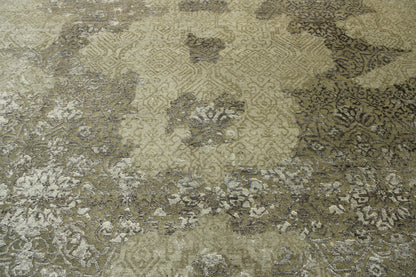 Transitional Abstract Broken Design Wool/silk Hand Knotted Rug 8x10 -w2007