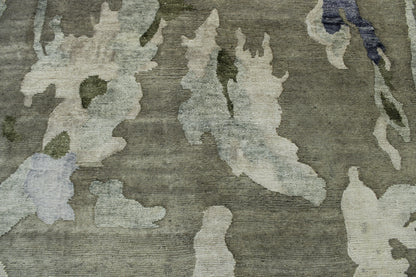 Modern Abstract Broken Design Wool/silk Hand Knotted Rug 8x10 -w2011