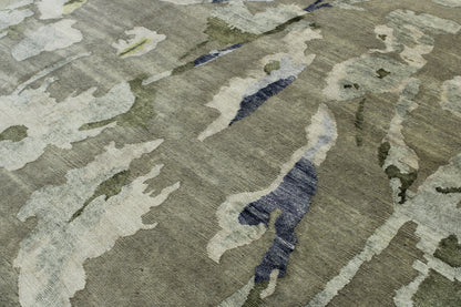 Modern Abstract Broken Design Wool/silk Hand Knotted Rug 8x10 -w2011