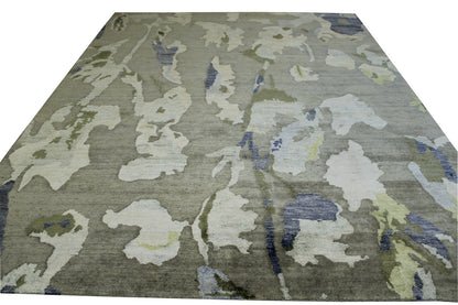 Modern Abstract Broken Design Wool/silk Hand Knotted Rug 8x10 -w2011