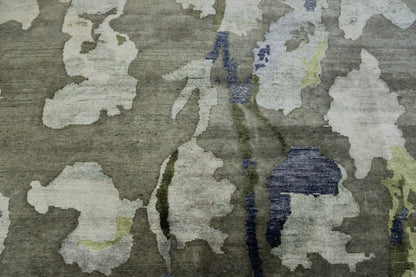 Modern Abstract Broken Design Wool/silk Hand Knotted Rug 8x10 -w2011