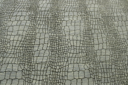 Modern jigjag Design Wool Hand Knotted Rug 8x10 -w2154