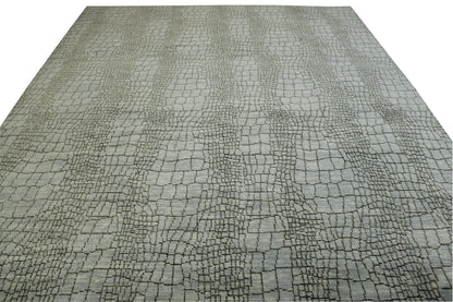 Modern jigjag Design Wool Hand Knotted Rug 8x10 -w2154