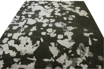 Tansitional Abstract Broken Design Wool/silk Hand Knotted Rug 8x10 -w2012