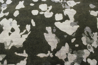 Tansitional Abstract Broken Design Wool/silk Hand Knotted Rug 8x10 -w2012