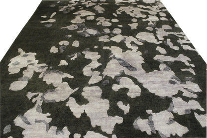 Tansitional Abstract Broken Design Wool/silk Hand Knotted Rug 8x10 -w2012
