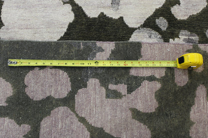 Tansitional Abstract Broken Design Wool/silk Hand Knotted Rug 8x10 -w2012