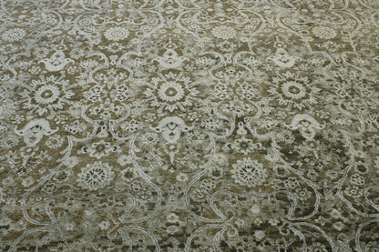 Transitional Abstract Broken Design Wool/silk Hand Knotted Rug 8x10 -w2000