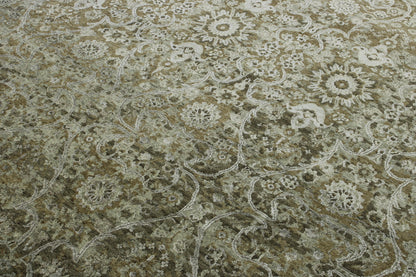 Transitional Abstract Broken Design Wool/silk Hand Knotted Rug 8x10 -w2000