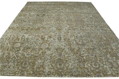 Transitional Abstract Broken Design Wool/silk Hand Knotted Rug 8x10 -w2000