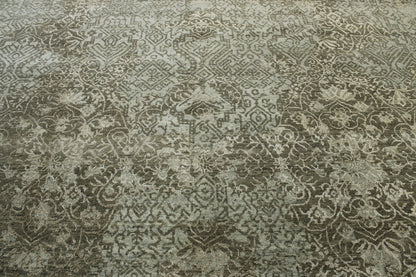 Transitional Abstract Broken Design Wool/silk Hand Knotted Rug 8x10 -w2006