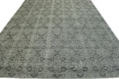 Transitional Flatweave Cutpile Wool Hand Knotted Rug 8x10 -w2270