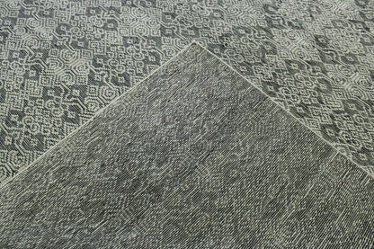 Transitional Flatweave Cutpile Wool Hand Knotted Rug 8x10 -w2270