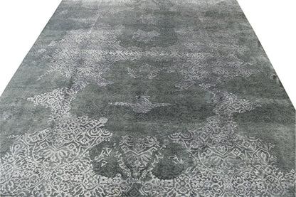 Modern Abstract Broken Design Wool/silk Hand Knotted Rug 8x10 -w2008