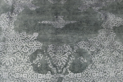 Modern Abstract Broken Design Wool/silk Hand Knotted Rug 8x10 -w2008