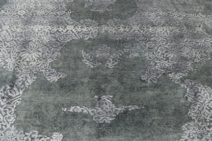 Modern Abstract Broken Design Wool/silk Hand Knotted Rug 8x10 -w2008