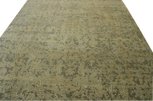 Transitional Abstract Broken Design Wool/silk Hand Knotted Rug 8x10 -w2005