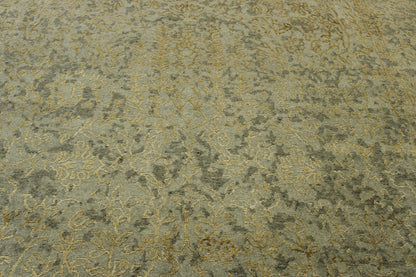Transitional Abstract Broken Design Wool/silk Hand Knotted Rug 8x10 -w2005