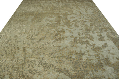 Tansitional Abstract Broken Design Wool/silk Hand Knotted Rug 8x10 -w2014