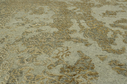 Tansitional Abstract Broken Design Wool/silk Hand Knotted Rug 8x10 -w2014