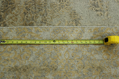 Tansitional Abstract Broken Design Wool/silk Hand Knotted Rug 8x10 -w2014
