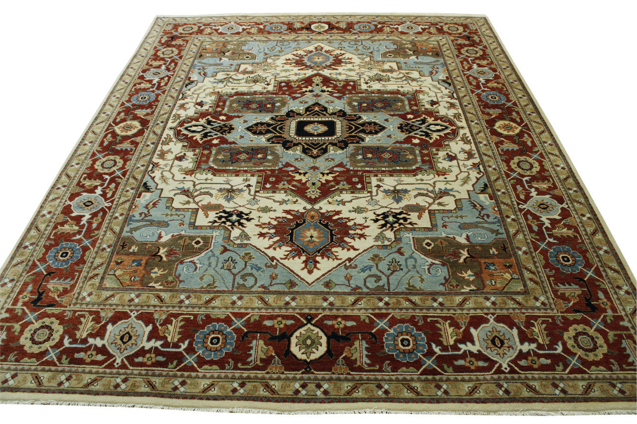 Traditional Fine Sherapi Wool Hand Knotted Rug 8x10 -w20212