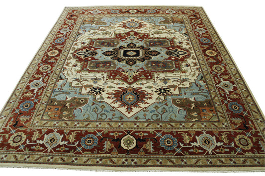 Traditional Fine Sherapi Wool Hand Knotted Rug 8x10 -w20212