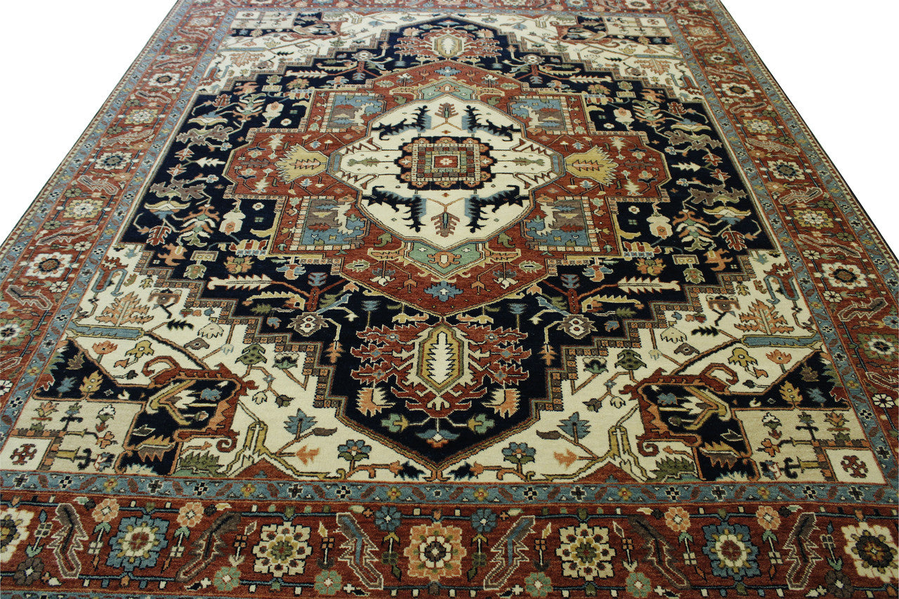 Traditional Fine Sherapi Wool Hand Knotted Rug 8x10 -w20208