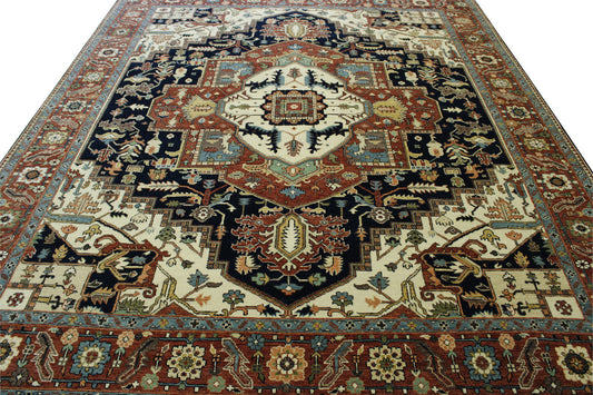 Traditional Fine Sherapi Wool Hand Knotted Rug 8x10 -w20208