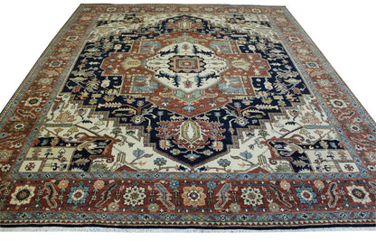 Traditional Fine Sherapi Wool Hand Knotted Rug 8x10 -w20208