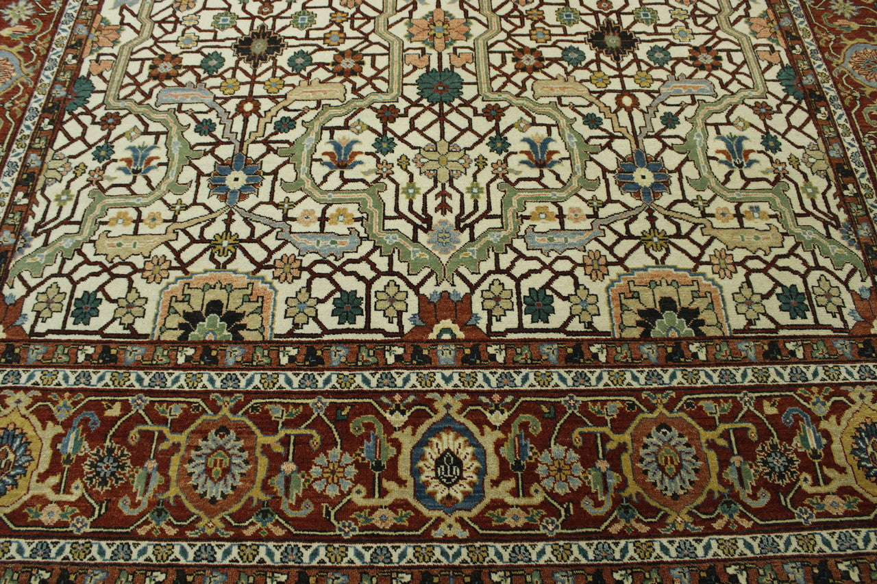 Traditional Fine Sherapi Wool Hand Knotted Rug 8x10 -w20211
