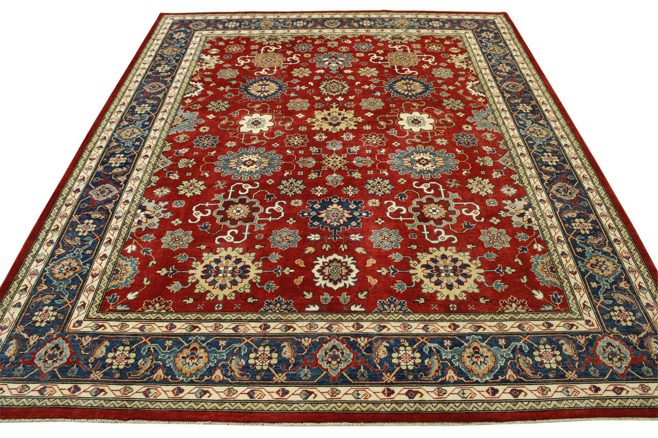 Tribal Super Kazak Wool Hand Knotted Rug 8x10 -b-107