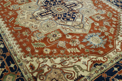 Tribal Heriz Wool Hand Knotted Rug 8x10 -w20111
