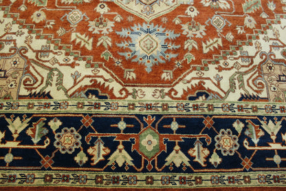 Tribal Heriz Wool Hand Knotted Rug 8x10 -w20111
