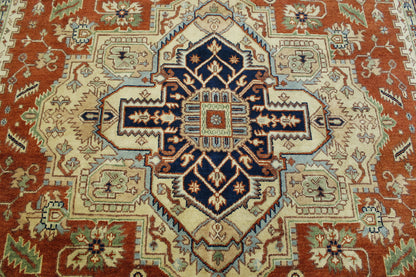 Tribal Heriz Wool Hand Knotted Rug 8x10 -w20111