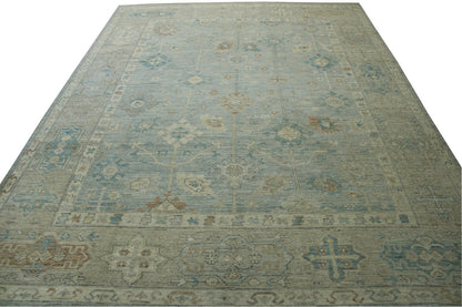 Oushak White wash Chobie Wool Hand knotted Rug 9.0x12.0 - w5062