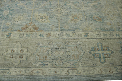 Oushak White wash Chobie Wool Hand knotted Rug 9.0x12.0 - w5062