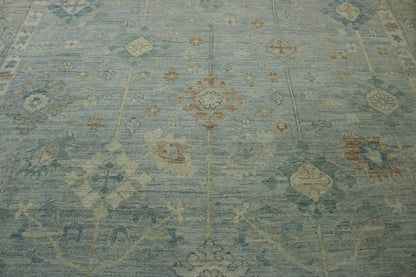 Oushak White wash Chobie Wool Hand knotted Rug 9.0x12.0 - w5062