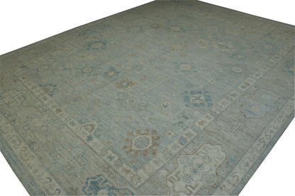Oushak White wash Chobie Wool Hand knotted Rug 9.0x12.0 - w5062