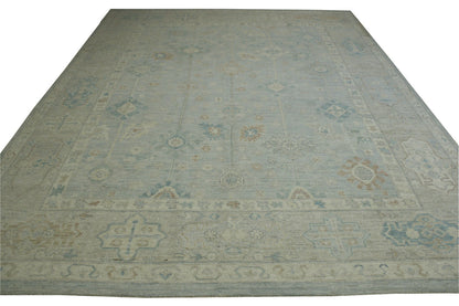 Oushak White wash Chobie Wool Hand knotted Rug 9.0x12.0 - w5062