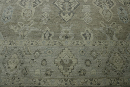 Oushak White wash Chobie Wool Hand knotted Rug 9.0x12.0 - w5063
