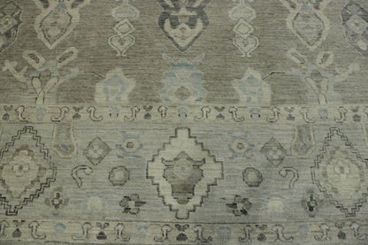 Oushak White wash Chobie Wool Hand knotted Rug 9.0x12.0 - w5063