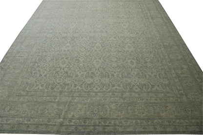 Oushak White wash Chobie Wool Hand knotted Rug 9.0x12.0 - w5064