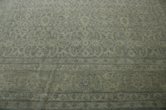 Oushak White wash Chobie Wool Hand knotted Rug 9.0x12.0 - w5064