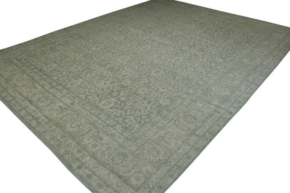 Oushak White wash Chobie Wool Hand knotted Rug 9.0x12.0 - w5064