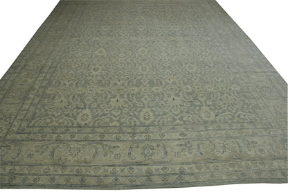 Oushak White wash Chobie Wool Hand knotted Rug 9.0x12.0 - w5064